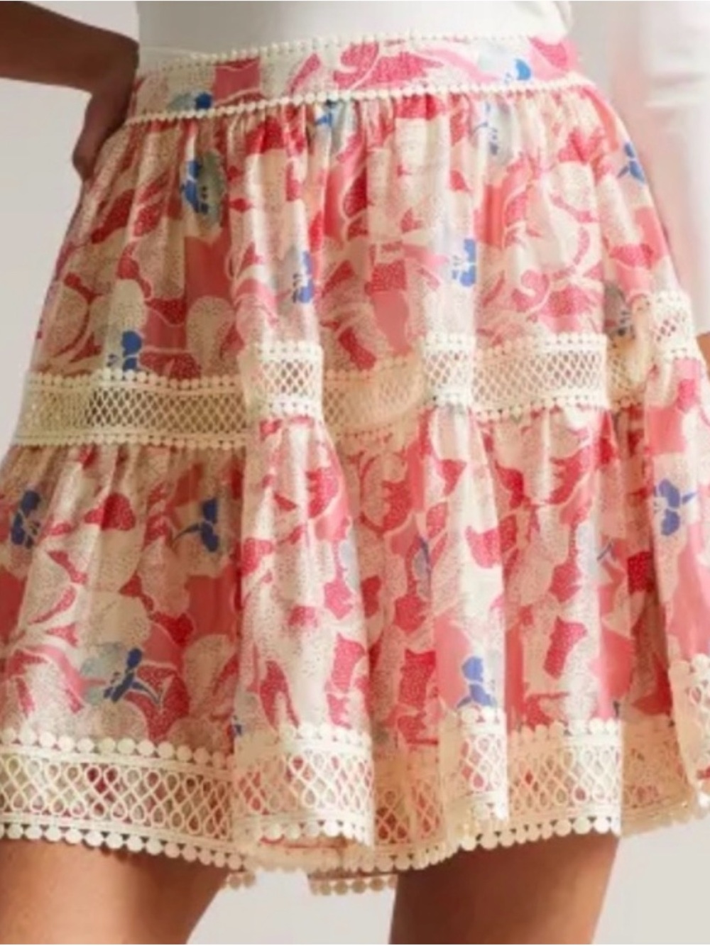 Ted Baker Tabita Full Mini Skirt with Lace Tape